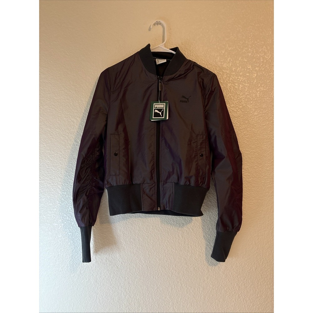 PUMA Iridescent Bomber Jacket‎ -Womens Size S Plum / Purple NWT